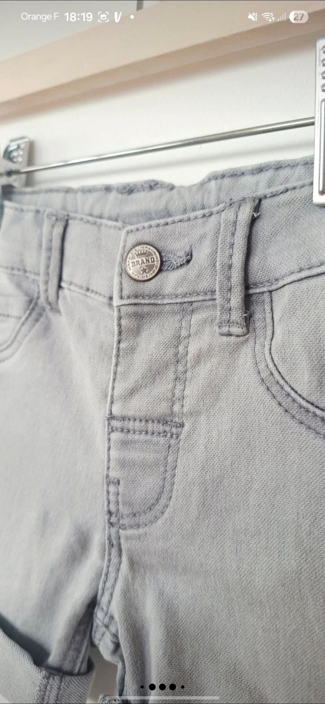 ❤️ Cute grey denim shorts – size 98 cm 3 years – – photo 5